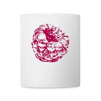 Magenta Blütenkugel Muster - Tasse - Weiß - Vorne