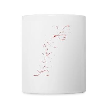 Rote Linienblume Skizze - Tasse - Weiß - Vorne