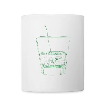 Grünes Glas mit Strohhalm Sketch - Tasse - Weiß - Vorne