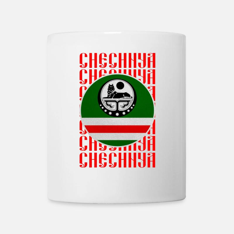 Chechnya Flag, Chechen Borz Gear, Chechen Wolf - Tasse - Weiß