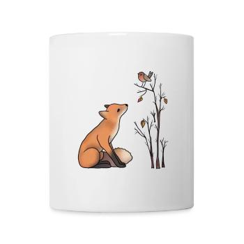 Fox and robin - Mug - white - Front