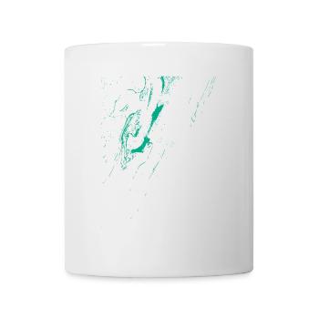Türkis Linienkunst auf schwarzem Hintergrund - Tasse - Weiß - Vorne