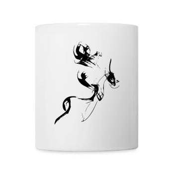 Gouttes de couleur - ligne / noir - Mug blanc - blanc - Devant