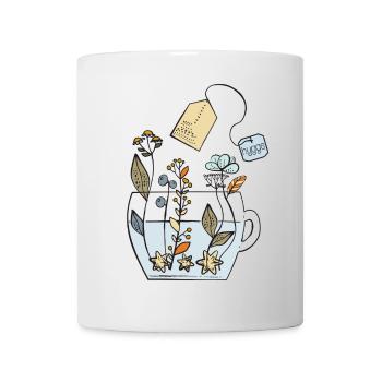 Hygge Tea Cup with Flowers - Mug - white - Front