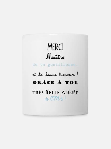 merci maitre cm1 école - Mug blanc - blanc