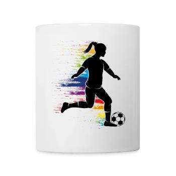 Footballer silhouette with colorful graffiti - Mug - white - Front