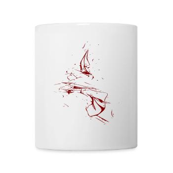 Gouttes de couleur - ligne / rouge - Mug blanc - blanc - Devant