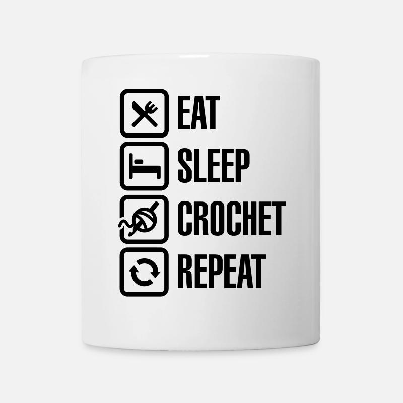 Eat Sleep Crochet Repeat - Tasse - Weiß
