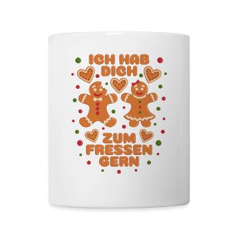 Femme en pain d'épice disant que j'aime te manger - Mug blanc - blanc - Devant