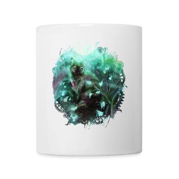 Chat dans la forêt magique - Mug blanc - blanc - Devant