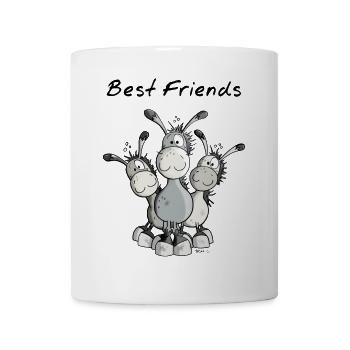 Best Friends - Donkey - Donkeys - Comic - Cartoon - Mug - white - Front