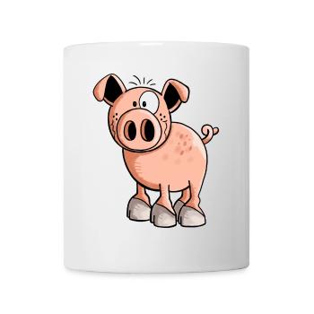 Pink Pig - Cartoon - Piglet - Gift - Mug - white - Front