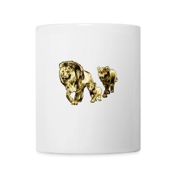 Majestic Lion Family Illustration - Mug - white - Front