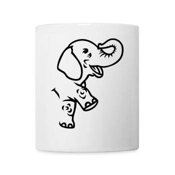 Eléphant, Afrique - Mug blanc - blanc - Devant