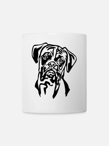 Boxer Kopf - Tasse - Weiß
