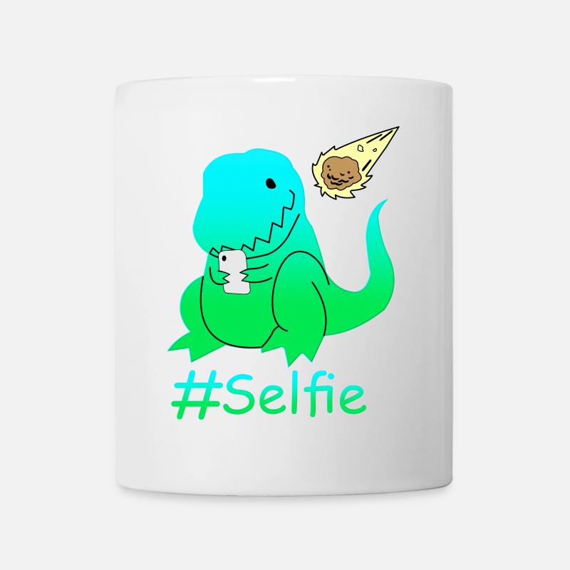 Dinosaure selfie drôle - Mug blanc - blanc