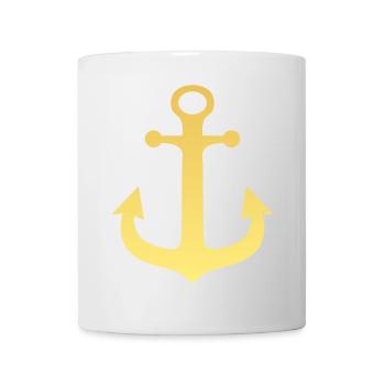 Ancre dorée - Mug blanc - blanc - Devant