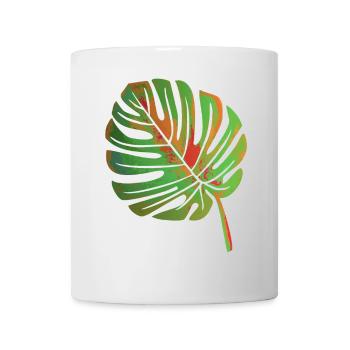 Monstera Blatt - Tasse - Weiß - Vorne