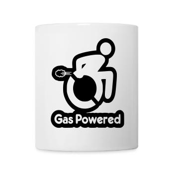 Gasbetriebener Rollstuhlfahrer. Humor # - Tasse - Weiß - Vorne