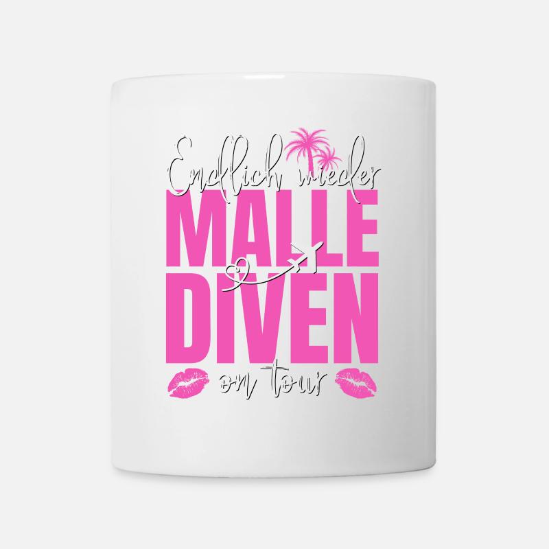 Mallorca Spruch Endlich Wieder Malle Diven On Tour - Tasse - Weiß