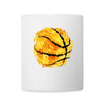Fire basketball with torn outlines design - Mug - white - Front