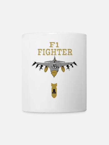 Kampfflugzeug - Tasse - Weiß
