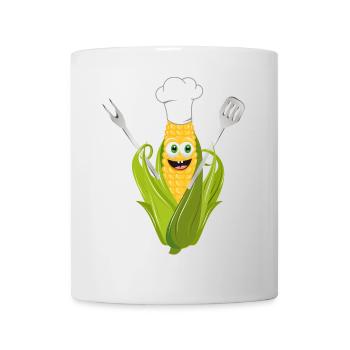 épi de dessin animé drôle avec toque - Mug blanc - blanc - Devant