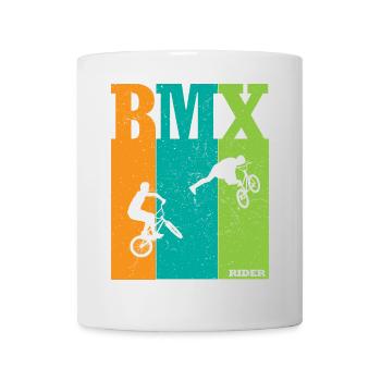 BMX Color Block Rider Silhouettes - Mug - white - Front
