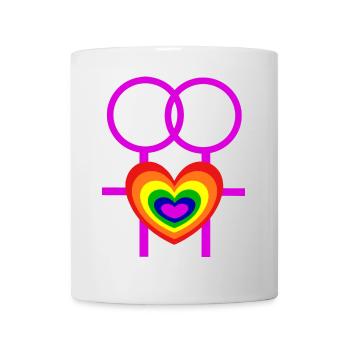 lesbisch Frauen weibliche Symbole CSD - Tasse - Weiß - Vorne