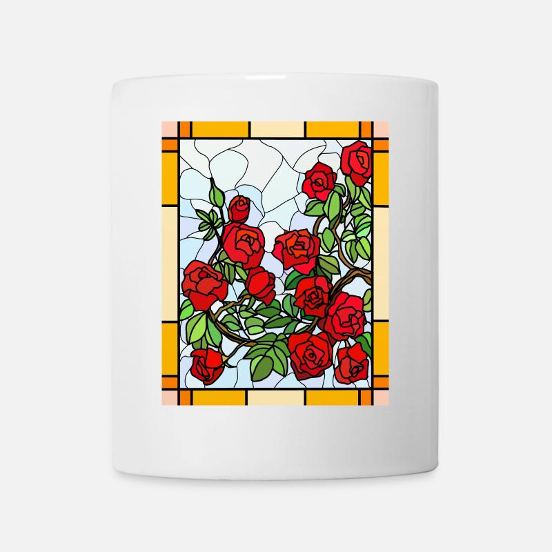 Stained Glass Roses - Mug - white