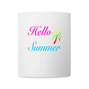 Hello Summer Palm Trees Neon - Mug - white - Front