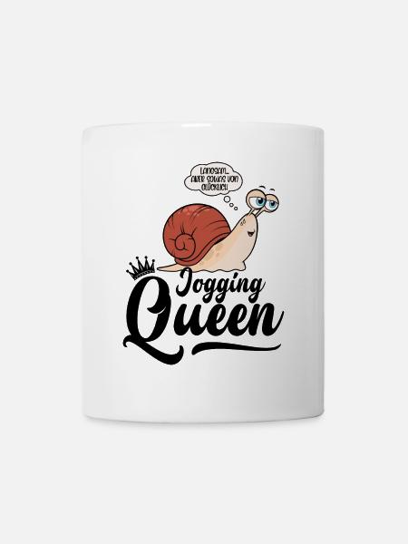 Jogging Queen Schnecke laufen langsam joggen - Tasse - Weiß