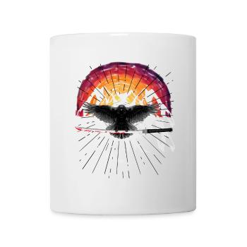Schwert Katana Krähe Rabe Fantasy Auferstehung - Tasse - Weiß - Vorne
