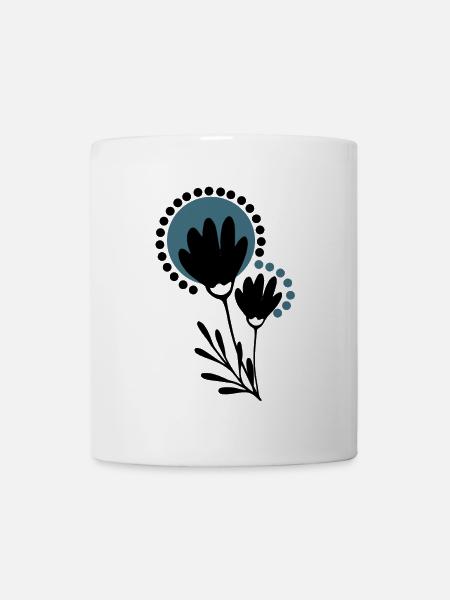 Scandi Blumen - Tasse - Weiß