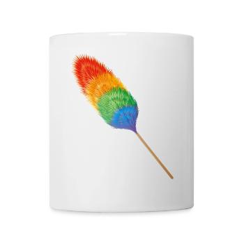 Feather duster in brightly colored rainbow colors - Mug - white - Front