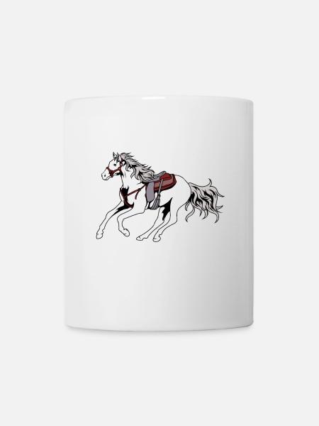 Western horse western riding cowboy horse gallop - Mug - white