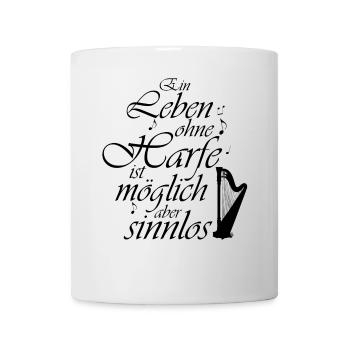 Harfe Instrument Harfenspielerin Harp Player - Tasse - Weiß - Vorne