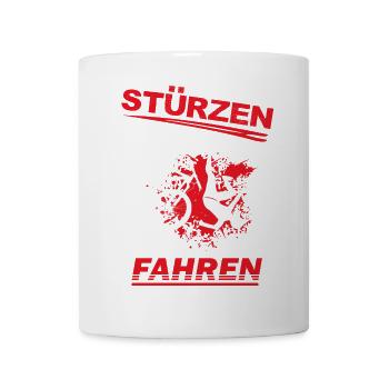 stürzen, fahrrad, Mountainbiker Sturz MTB downhill - Tasse - Weiß - Vorne