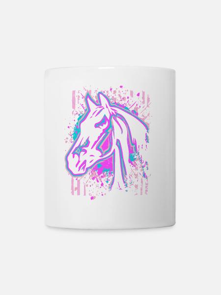 Pferd - Pink Lila - Tasse - Weiß