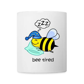 bee tired, funny tired bee cute animals sleep - Mug - white - Front