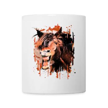 Reiten - Reiter - Reitschule - Pferdekopf Equine - Tasse - Weiß - Vorne