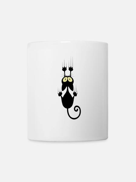 Nachtkatzenaugen Neonstreifen - Tasse - Weiß