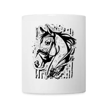 Equitation - cavalier - sport équestre - tête de cheval - jument - Mug blanc - blanc - Devant