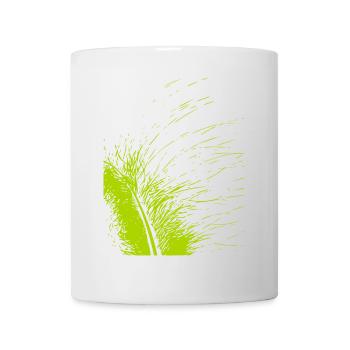 Plume abstraite / ligne / vert / motif - Mug blanc - blanc - Devant