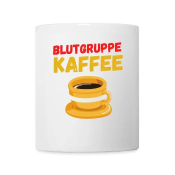 BLUTGRUPPE KAFFEE - DAS LUSTIGE KAFFEE SHIRT - Tasse - Weiß - Vorne