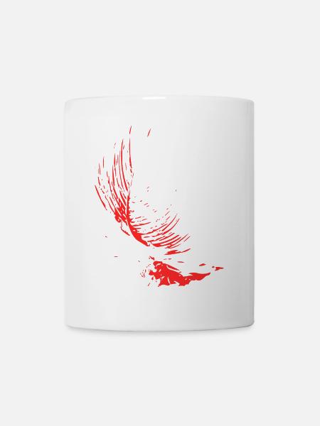 Abstraktes Design / Linie / Muster / Natur / rot - Tasse - Weiß