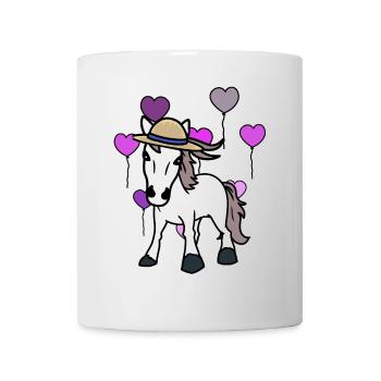 Herzen Pferd Pony Pferde Reiter Pferdenarren - Tasse - Weiß - Vorne