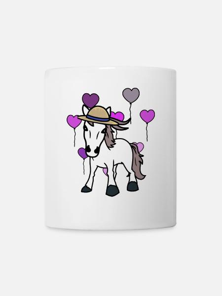 Coeur cheval cheval cheval cheval Cheval Fou de cheval - Mug blanc - blanc