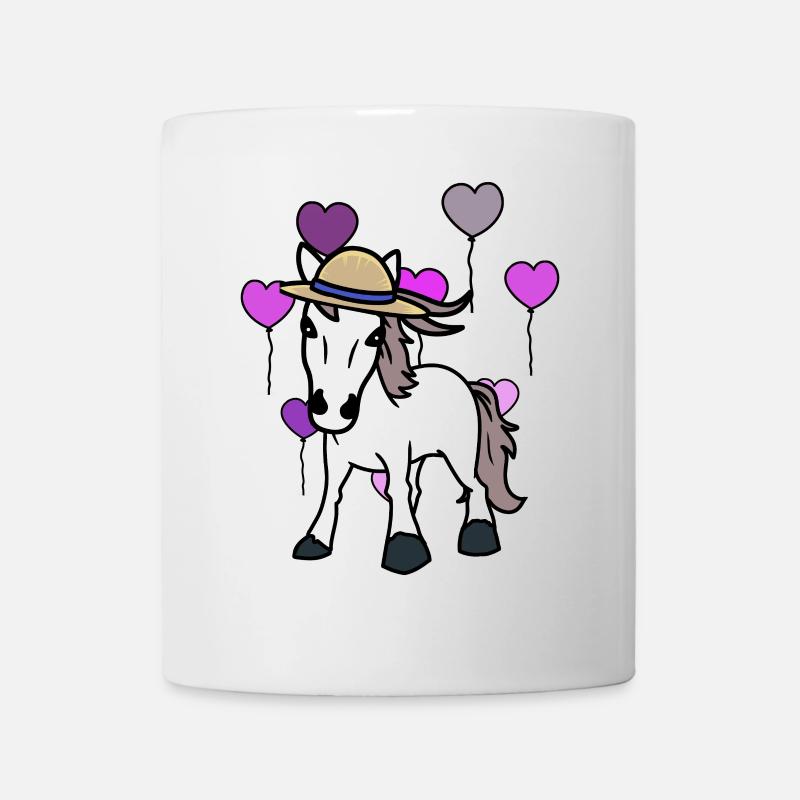 Coeur cheval cheval cheval cheval Cheval Fou de cheval - Mug blanc - blanc