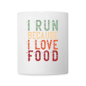 I Run Because I Love Food Coureur Jogger - Mug blanc - blanc - Devant